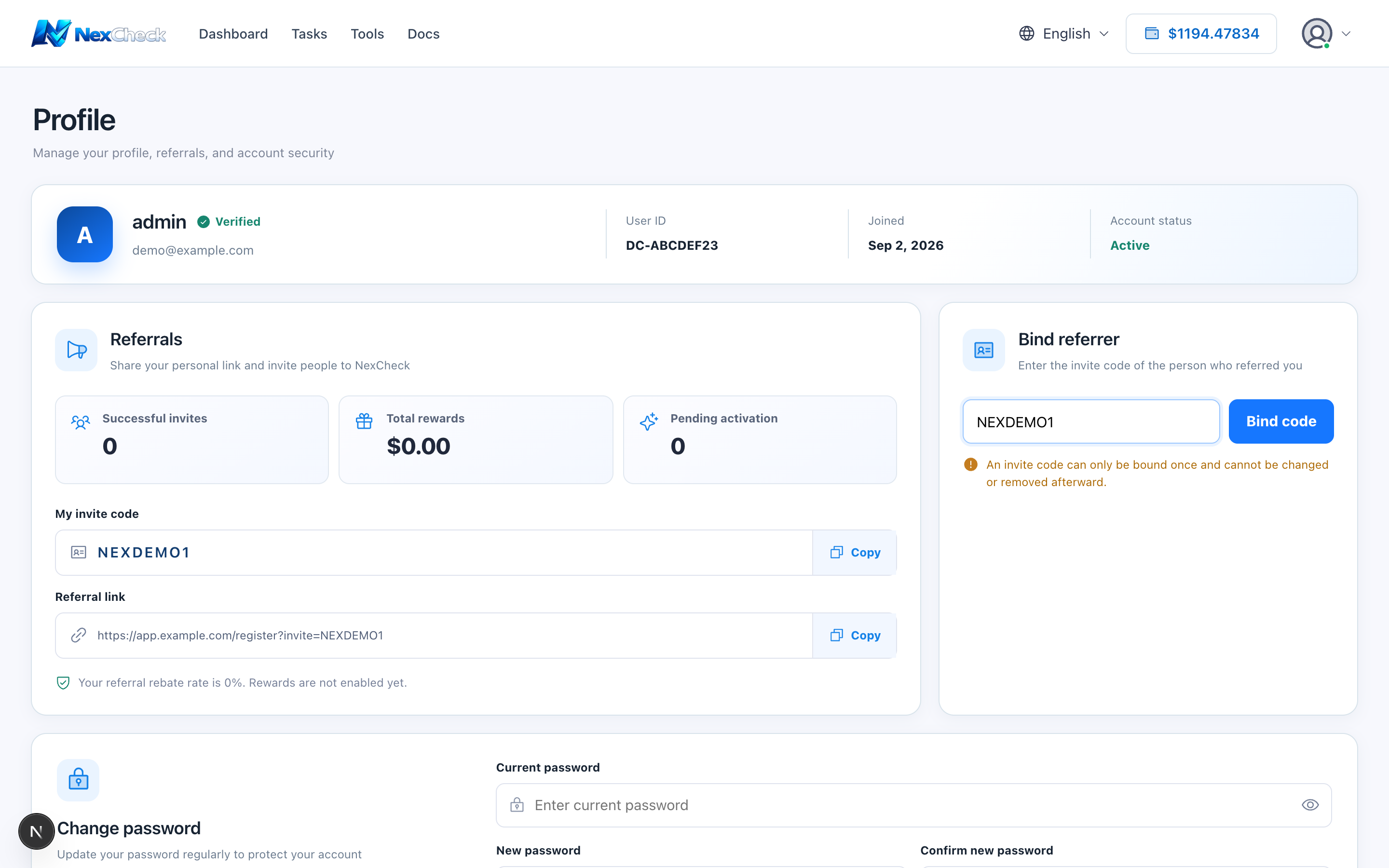 Bind-referrer form